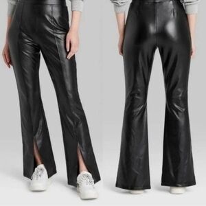 Wild Fable Black Faux Leather Flare Pants